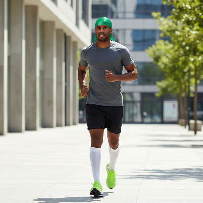 Durag Pirate Satiné SilkFlow vert homme sport running