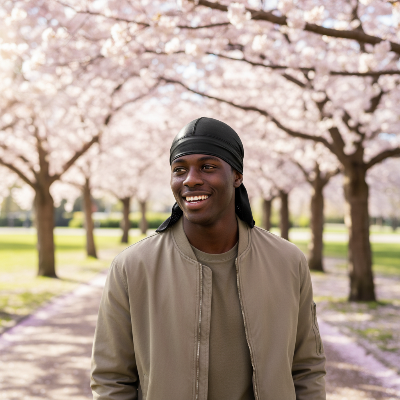 Durag Respirant noir homme printemps parc
