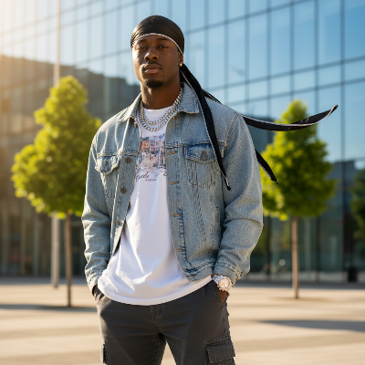 Durag Soyeux Protecteur noir homme style urbain été