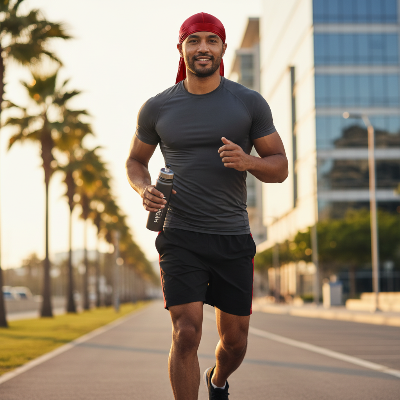 Durag Soyeux rouge homme jogging sport protection cheveux