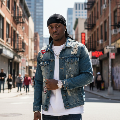 Durag Velours Premium noir homme style urbain 