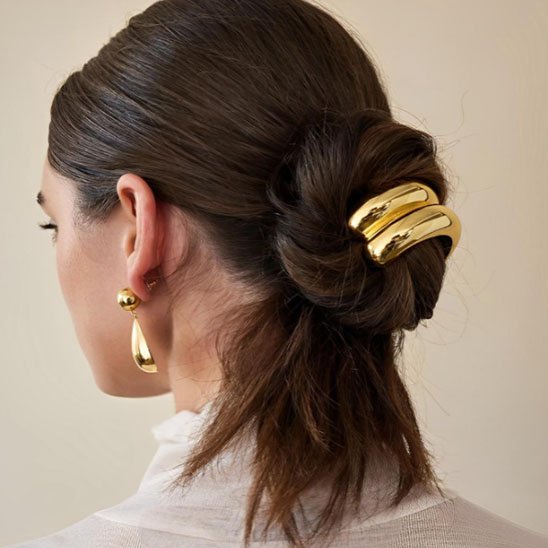 Elastique cheveux métallique Luxory argenté design luxueux confortable