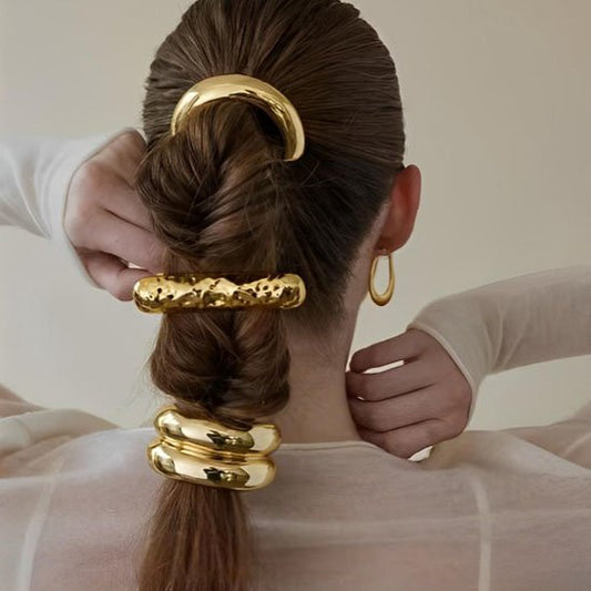 Elastique cheveux métallique Luxory dore accessoire coiffure premium incontournables coiffures