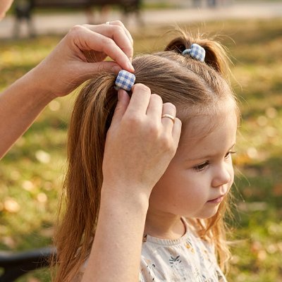 Élastique Cheveux Fille Fantaisie Assortie nœud carreaux coiffage extérieur