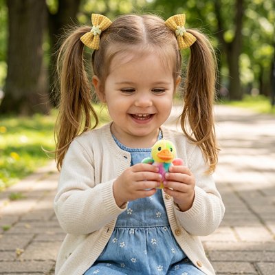 Elastique Cheveux Fille Nœud Fantaisie jaune fillette jouant parc