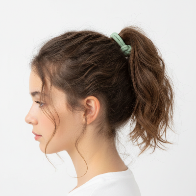Élastique Cheveux Nœud Plissé Pastel chignon haut