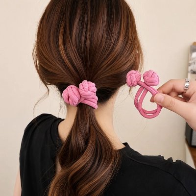 Élastique Cheveux Nœud Plissé de dos queue de cheval 