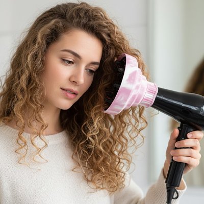 Embout Diffuseur Seche cheveux Boucles Parfaites utilisation Femme  cheveux bouclés