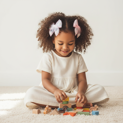 Fillette cheveux bouclés barrette cheveux Nœud Tulle jouant confortablement