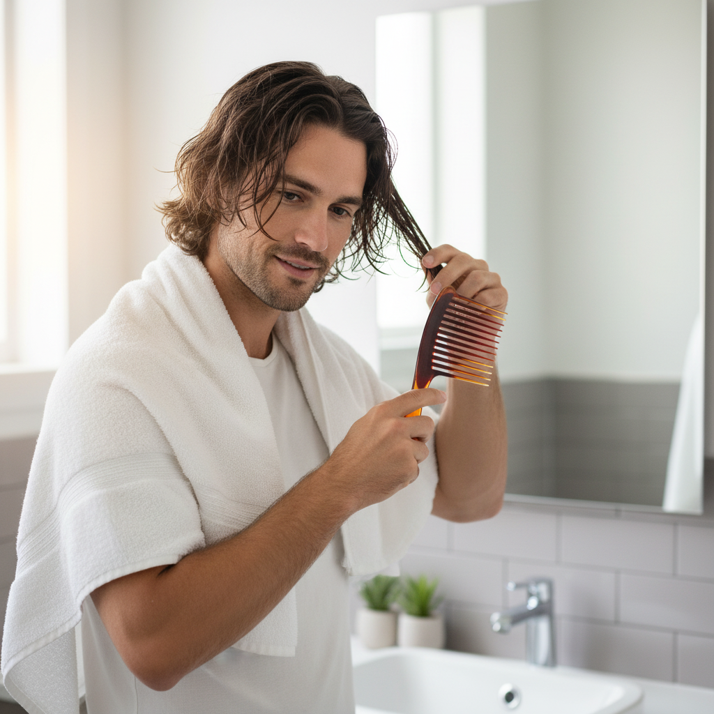 Homme démêlant facilement cheveux mouillés peigne Maxi zen 