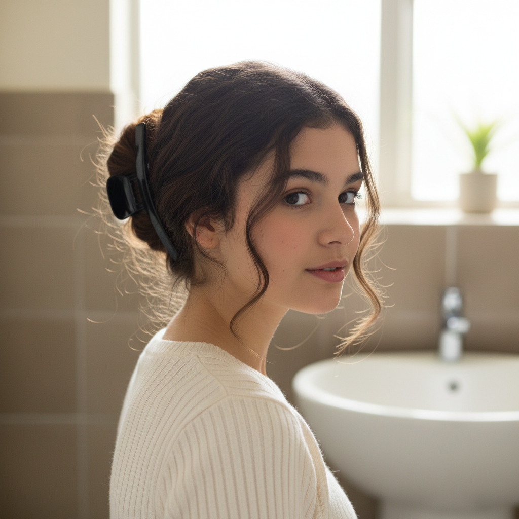Maintien  parfait cheveux Barrette a cheveux Leopard vintage noire