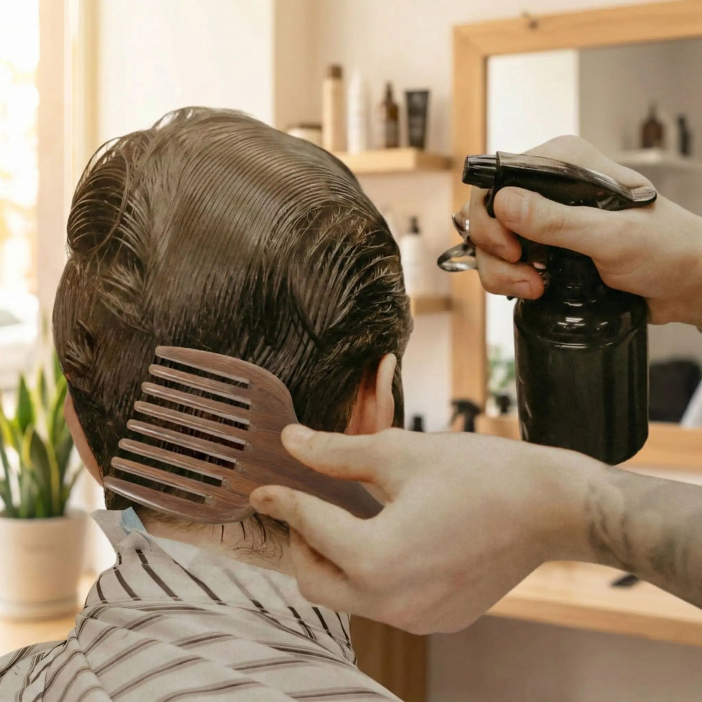 Peigne Afro BoisSantal naturel démêlage cheveux homme