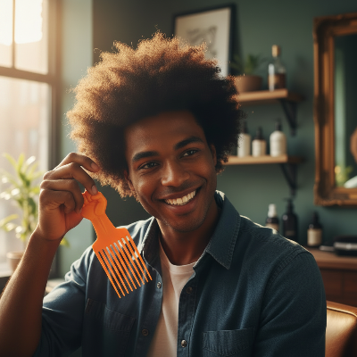 Peigne Afro Pick Coloré lot de 5 manche poing Leve
