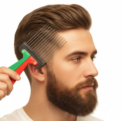Peigne Afro Pliable acier inoxydable coiffage homme cheveux lisses