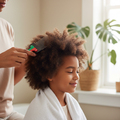 Peigne Afro Pliable démêlage doux cheveux bouclés enfant sans douleur