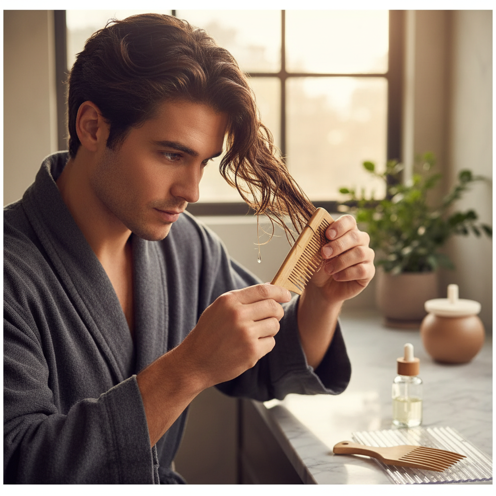 Peigne Bambou Harmonie répartition facile huile cheveux homme