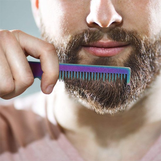  Peigne Butterfly bleu irisé effet arc-en-ciel coiffure barbe