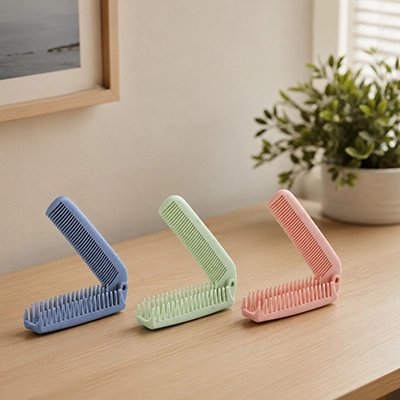 Peigne Cheveux Pliable Douceur 3 couleurs bleu vert rose