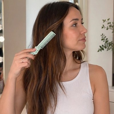 Peigne Cheveux Pliable Douceur vert  demelage cheveux longs