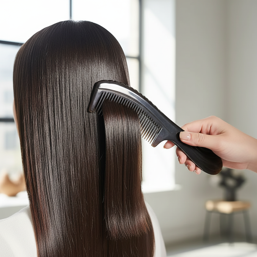 Peigne Corne Luxe  cheveux lisses brillants 