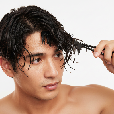 Peigne Démêlant Dents Larges sur cheveux ondulés mouillés