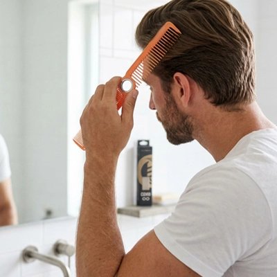 Peigne Démêlant Pliable Pocket orange – homme miroir salle de bain