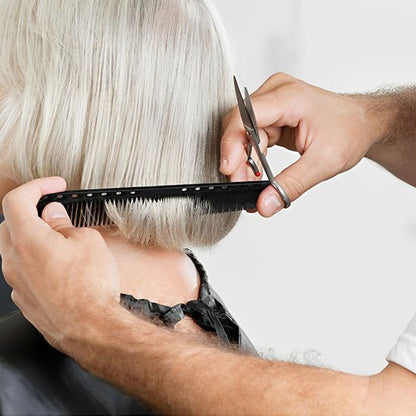 Peigne Pro-Duo coiffeur noir ergonomique avec trous aération