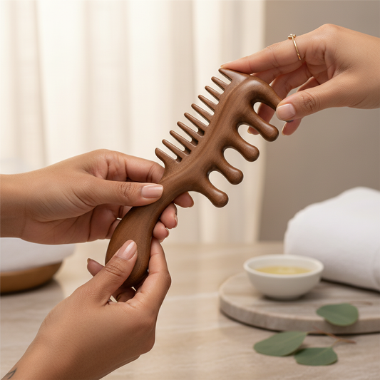 Peigne Santal 2 en 1  ergonomique design confortable