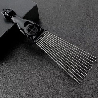 Peigne afro ergonomique prise power fist pour cheveux crépus texturés
