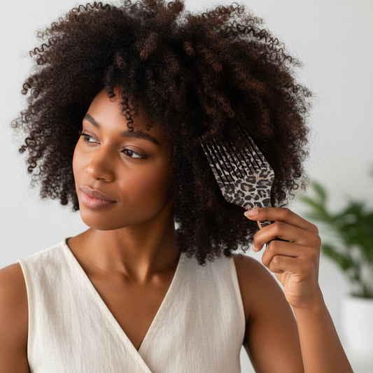 Peigne démêlant Leopard Luxe démêlage cheveux afro naturels