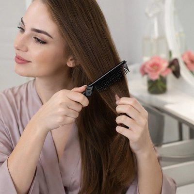 Peigne pliable 2-en-1 démêlant noir coiffage sans casse