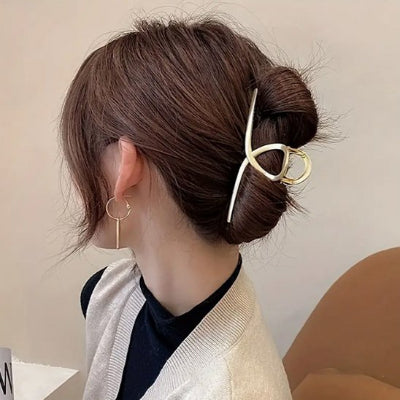 Pince Cheveux Géométrique Dorée - style bureau
