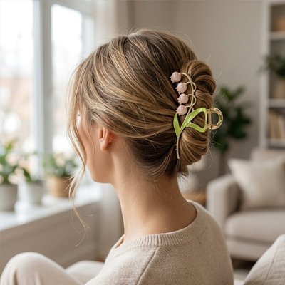 Pince à cheveux Muguet Floral – coiffure quotidienne confort