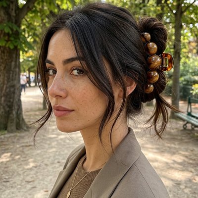 Pince à cheveux Perles de Bois – chignon élégant parc