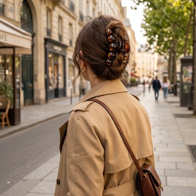Pince à cheveux Perles de Bois coiffure soignee sans douleur