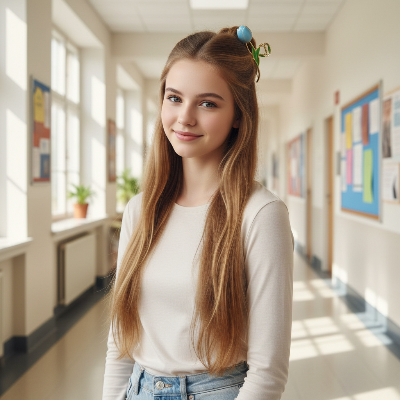 Pince à cheveux Tulipe Élégante bleue ado école cheveux raides