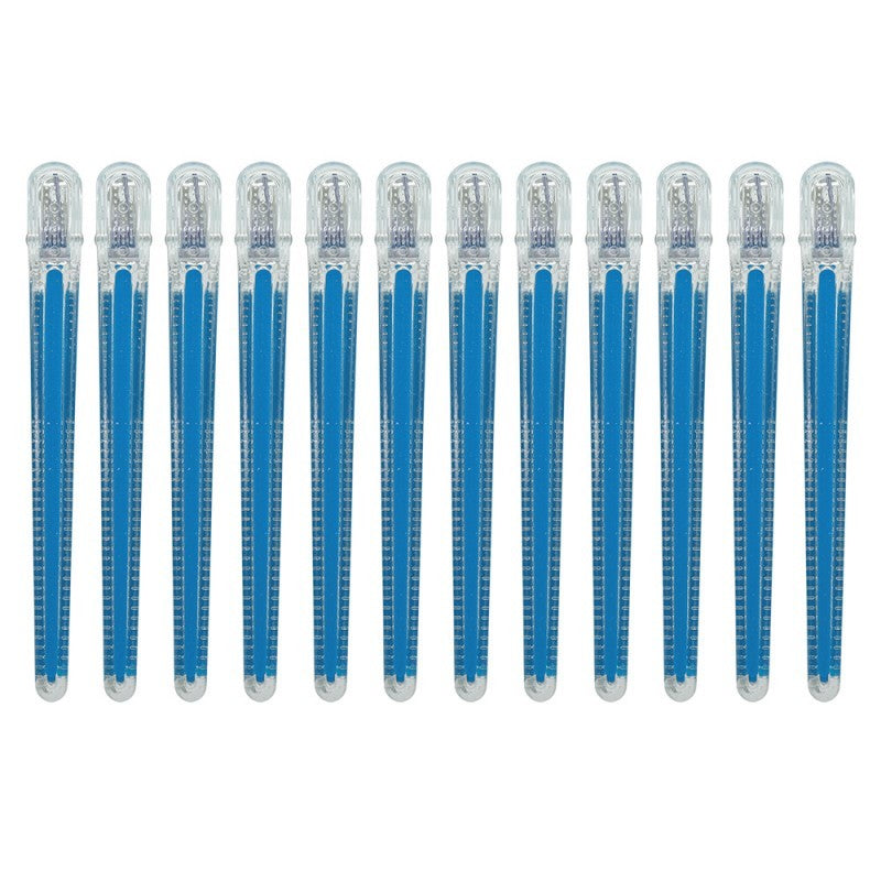 Pince à cheveux professionnelle bleue sans couture - lot de 12