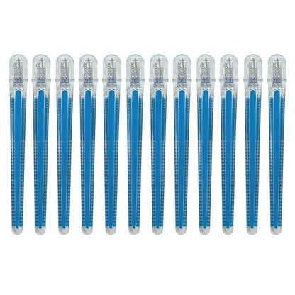 Pince à cheveux professionnelle bleue sans couture - lot de 12