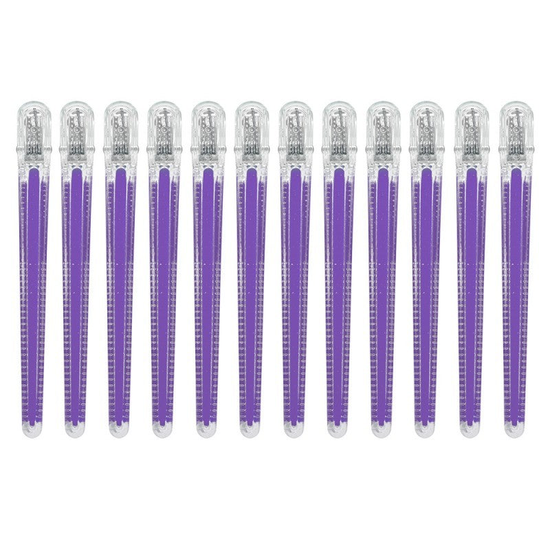 Pince a cheveux professionnelle mauve sans couture lot de 12