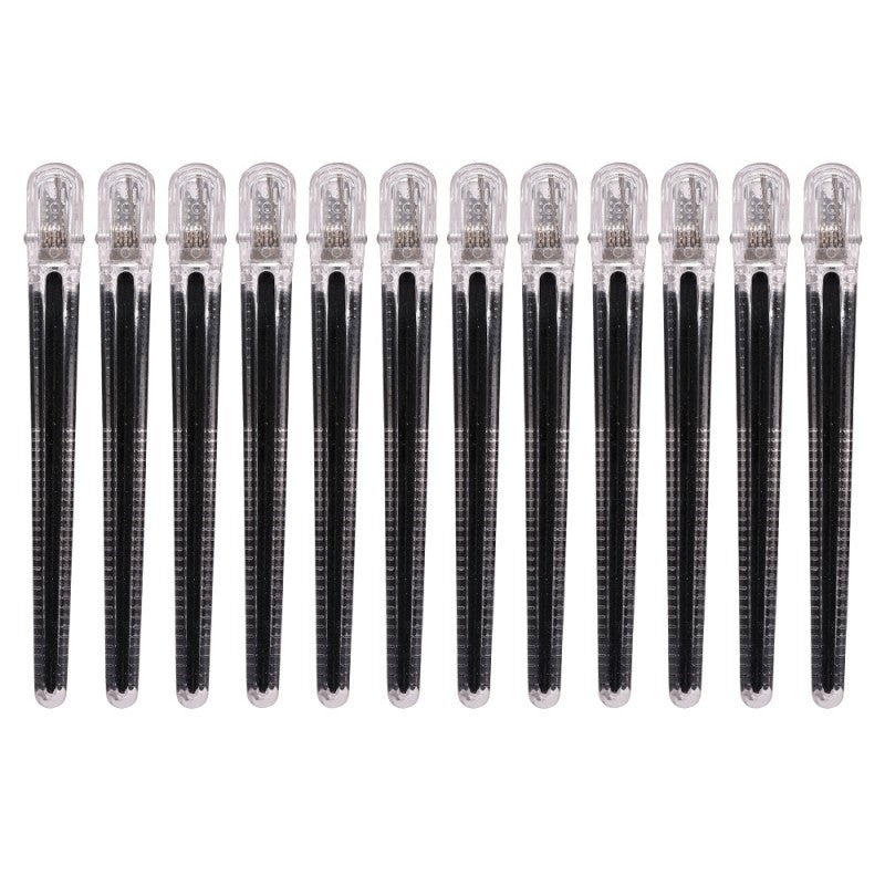 Pince a cheveux professionnelle noire sans couture lot de 12