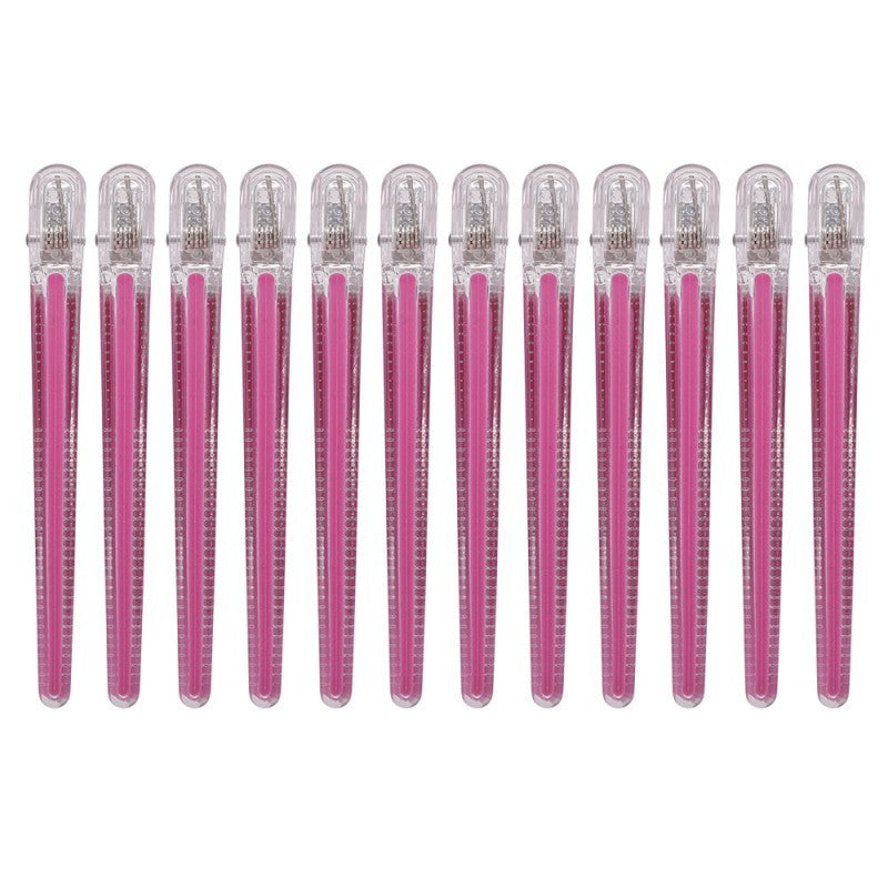 Pince à cheveux professionnelle rose sans couture - lot de 12
