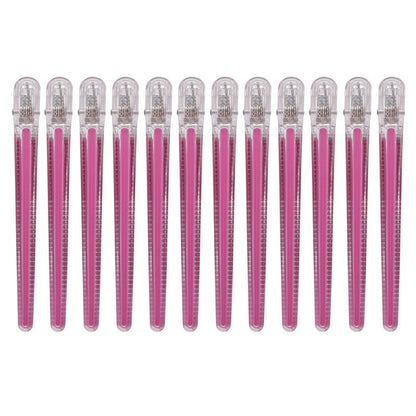 Pince à cheveux professionnelle rose sans couture - lot de 12