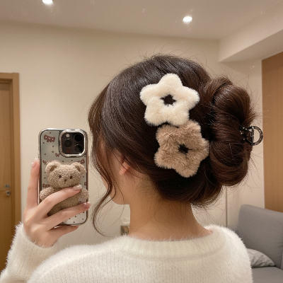 Pinces Étoile Peluche empilées cheveux ado selfie 