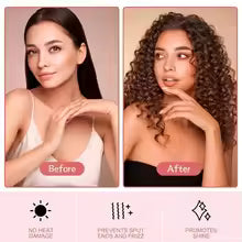 Résultats avant après Boucles parfaites Bigoudis Tiges sans chaleur