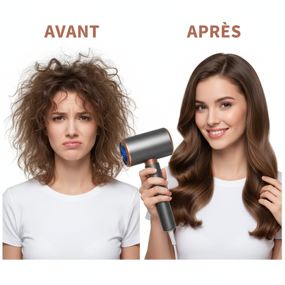 Seche cheveux professionnel SalonShine Avant Après cheveux lisses  sans frisottis