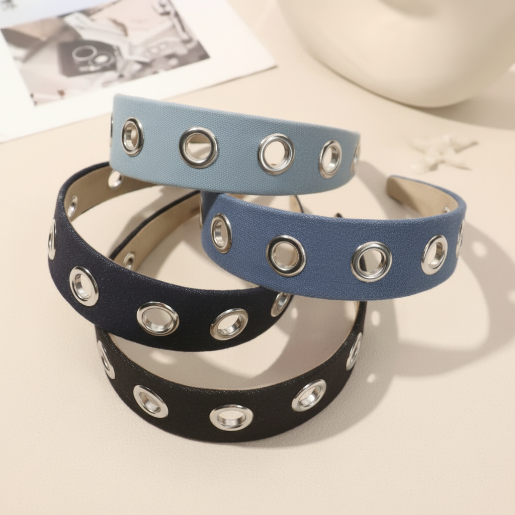 Serre-tête Denim Rivets 4 couleurs 