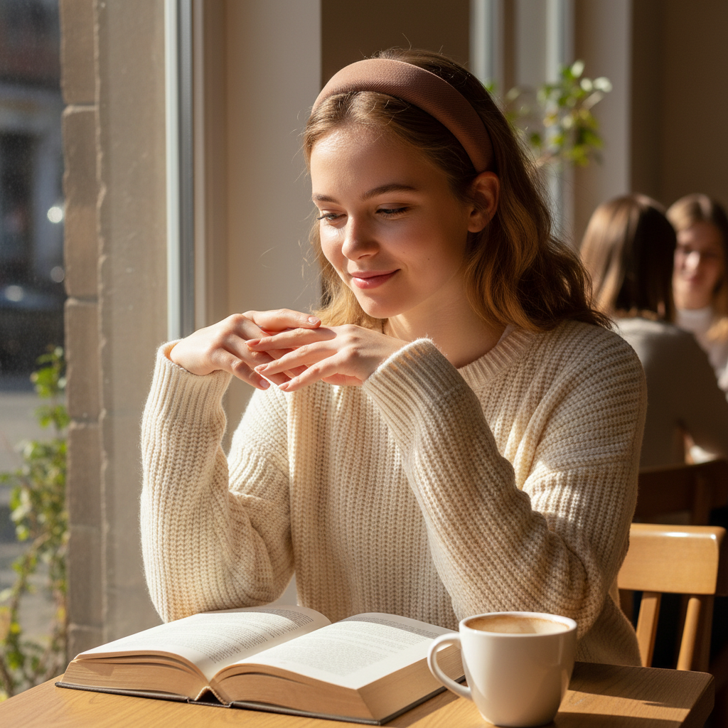 Serre-tete Rétro  Chic adolescente café confortable tendance