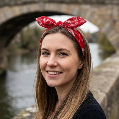 Serre Tête Femme Paisley a Noeud rouge pont rivière