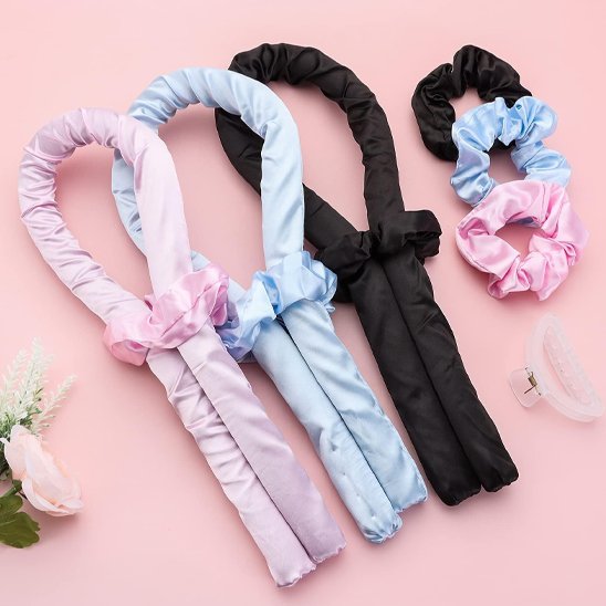 Set complet bigoudis professionnels sans chaleur avec accessoires de fixation