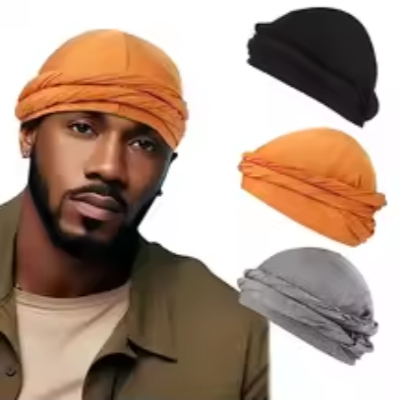 Turban Soyeux differentes couleurs homme wave protection cheveux 